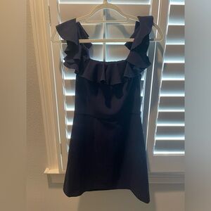 French Connection navy ruffle dress, gently worn, size 4